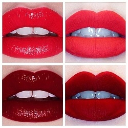 Glossy and Matte Red Lipsticks