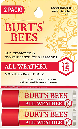 Burt's Bees Natural All-Weather SPF15 Moisturizing Lip Balm